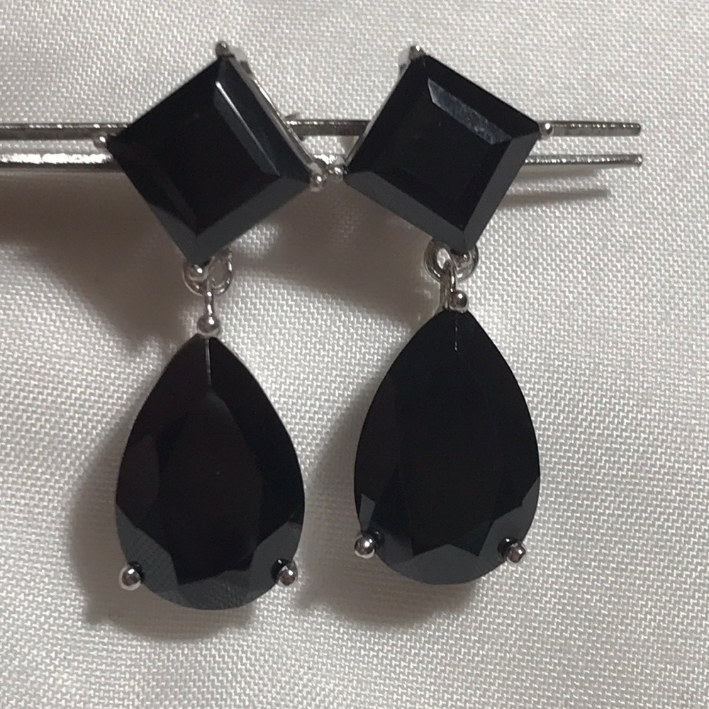 Black Spinel dangle Earrings